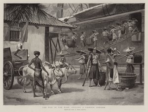 La guerra in Oriente, rifornimento di carbone di un incrociatore cinese